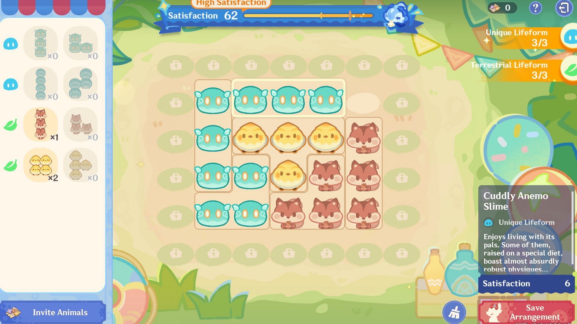 Arrange animals on the board in Mellow Manner (Image via Sportskeeda Gaming/HoYoverse)